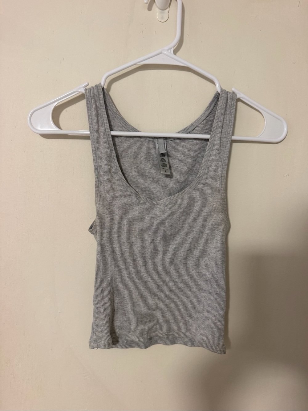 SKIMS Gray Ribbed Scoop Tank Top